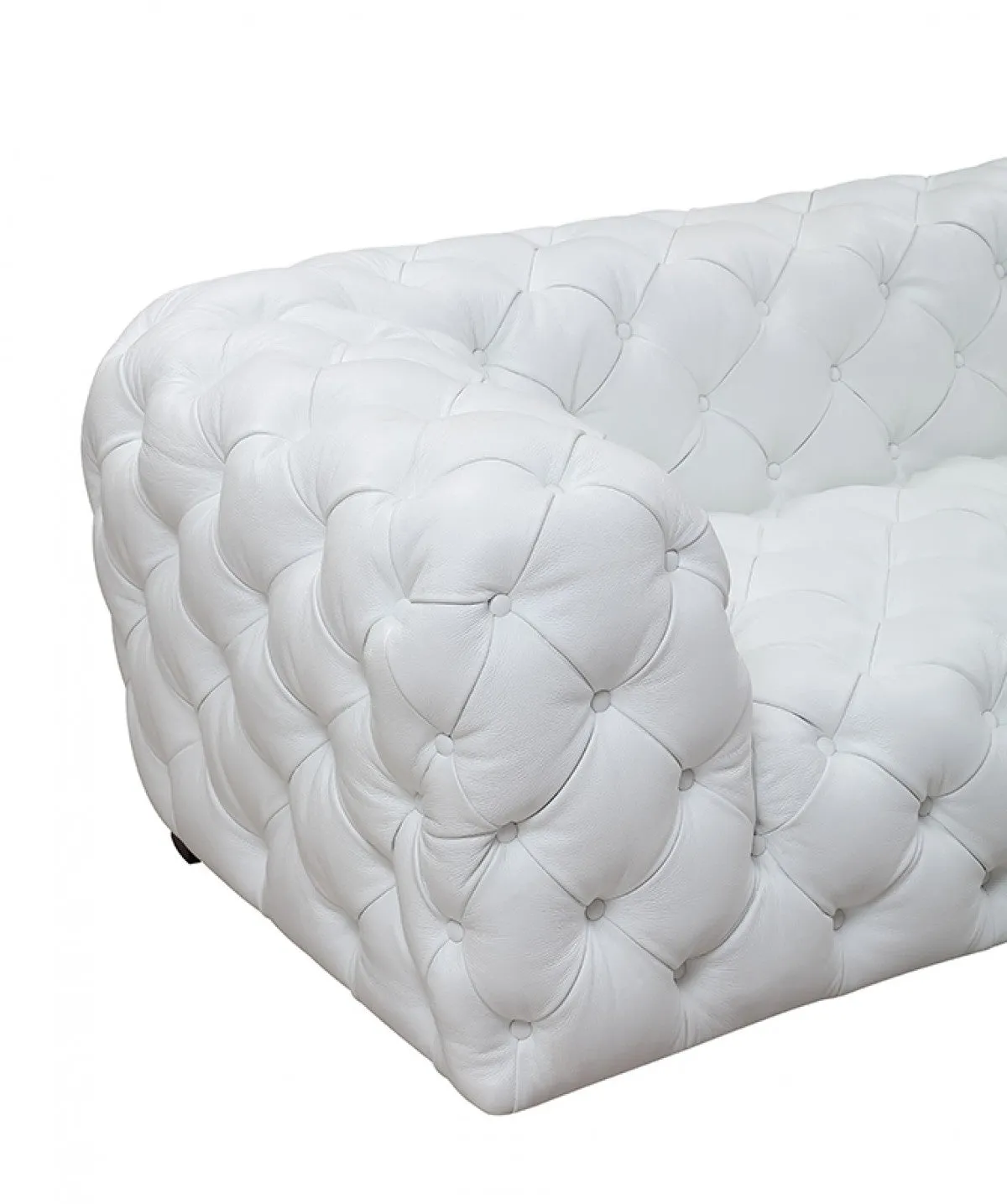 Divani Casa Dexter Transitional White Full Italian Leather 4 Seater Sofa