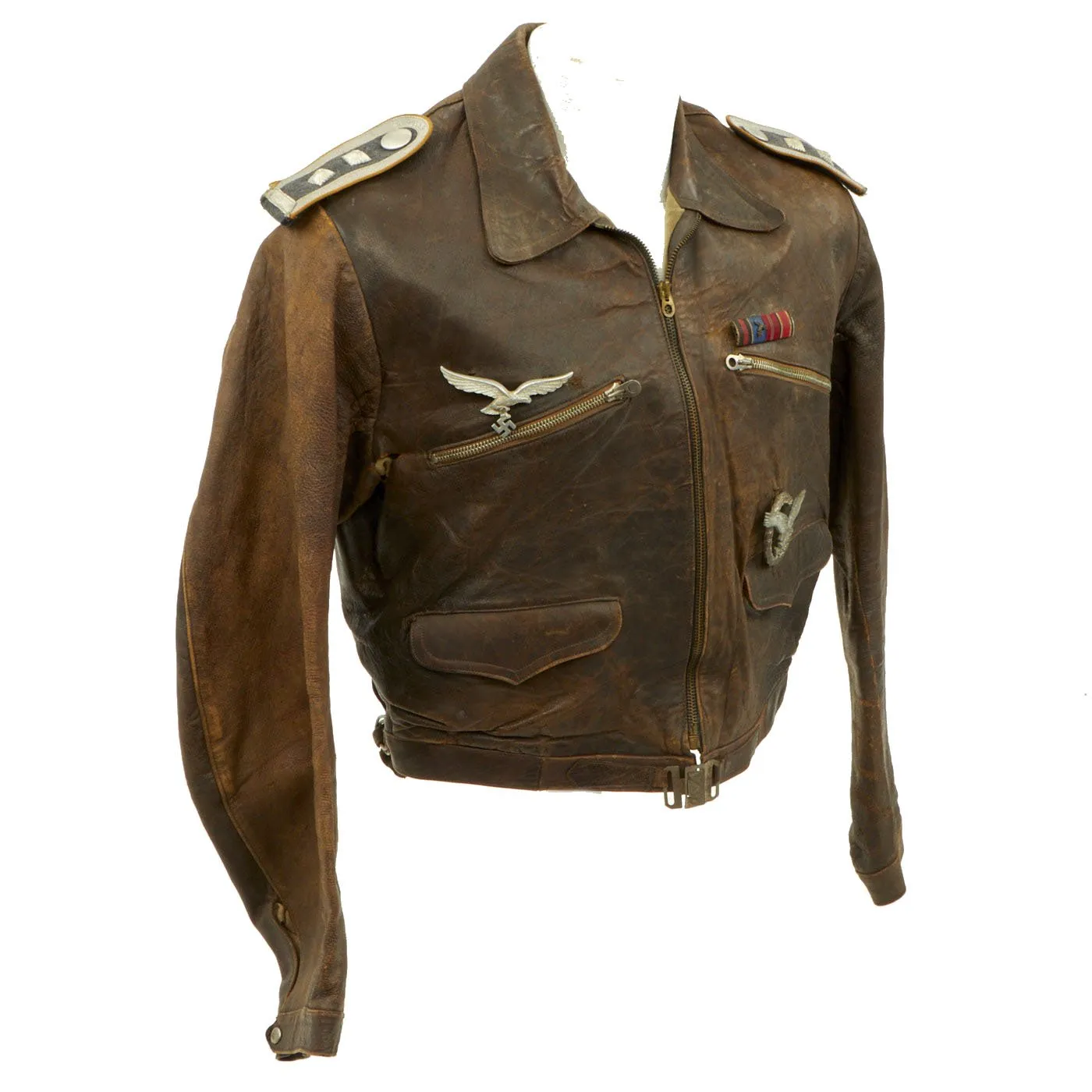 Original German WWII Luftwaffe Senior NCO Pilot Leather Flying Jacket